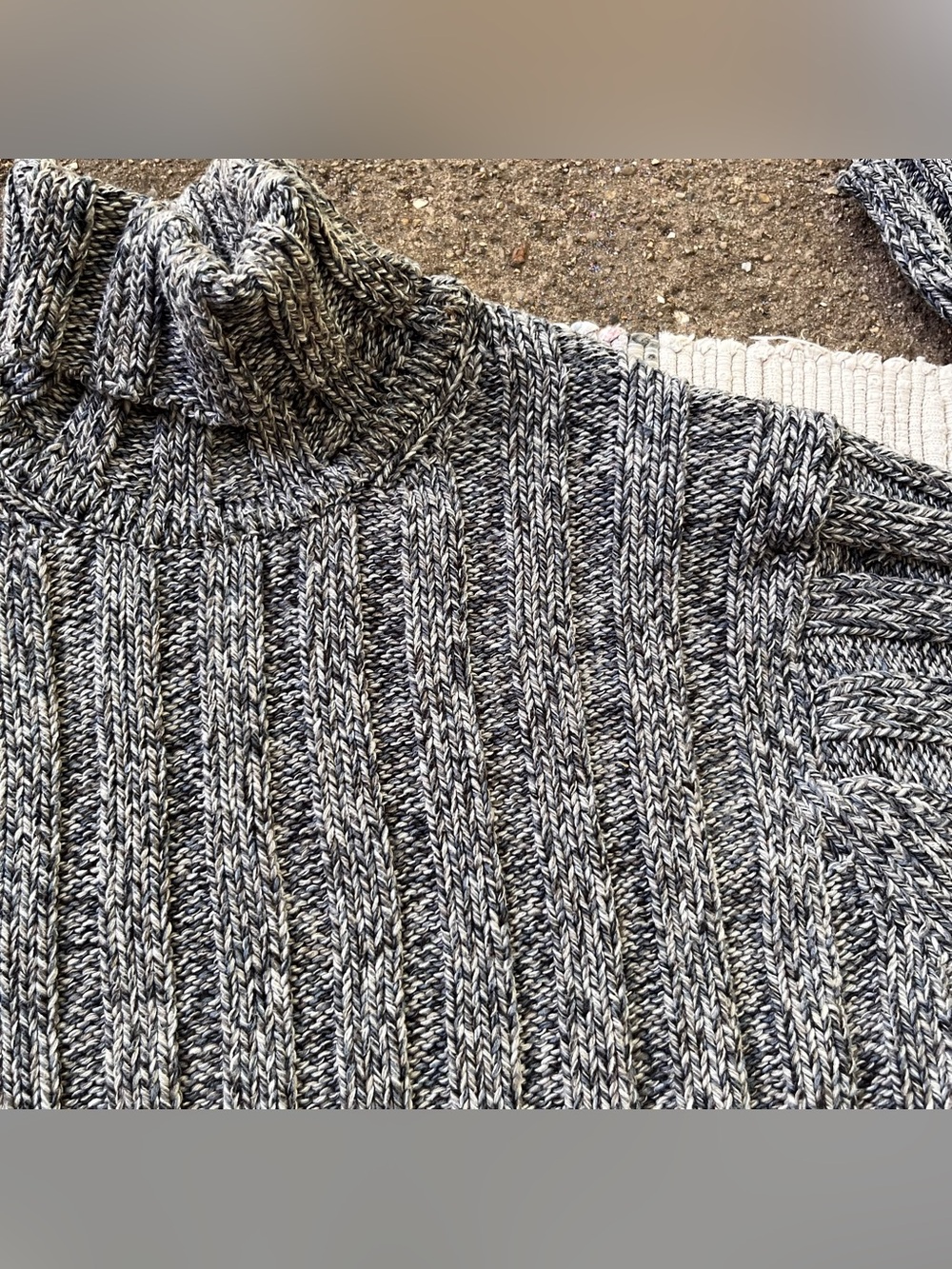 Vintage Gap Thick Knit Turtleneck blue Gray Pullover Sweater